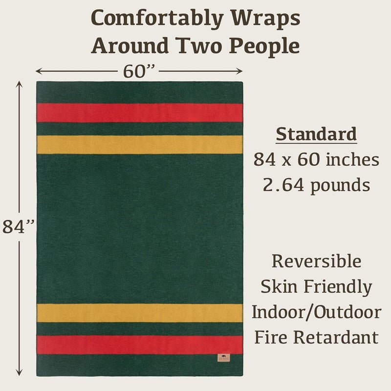 Chubbuck Authentic Chubbuck 100% Wool Blanket Camping (60" x 84") - Large Warm Blanket for Camping, Emergency, Outdoor Concerts and Home Use - Fire Retardant, Soft and Warm Blankets for Winter (Windsor) - Image 2